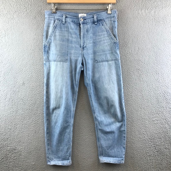 Citizens of Humanity Leah Womens Light Wash Utility Crop Jeans Pockets Denim 28 - Picture 1 of 11